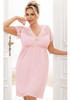 Damska koszula nocna plus size pudrowy róż Livia, Kolor róż pudrowy, Rozmiar 3XL, Donna ze sklepu Primodo w kategorii Koszule nocne - zdjęcie 184064982
