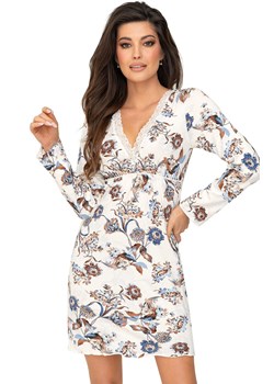 Koszula nocna damska z długim rękawem Naomi, Kolor ecru-wzór, Rozmiar XL, Donna - id: 188793 - marki Donna - 184065063 Koszula nocna damska z długim rękawem Naomi, Kolor ecru-wzór, Rozmiar XL, Donna ze sklepu Primodo w kategorii Koszule nocne - zdjęcie 184065063
