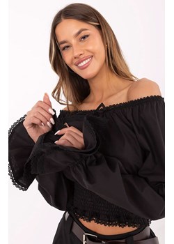 Czarna bluzka hiszpanka LK-BZ-509978.42, Kolor czarny, Rozmiar S/M, Lakerta ze sklepu Primodo w kategorii Bluzki damskie - zdjęcie 184068214