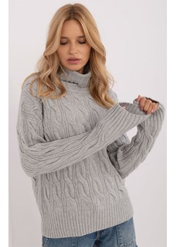 Szary golf damski AT-SW-23445.00, Kolor szary, Rozmiar uniwersalny, WOOL FASHION ITALIA ze sklepu Primodo w kategorii Swetry damskie - zdjęcie 184068353