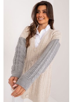 Sweter damski beżowo-szary BA-SW-0549.32, Kolor beżowo-szary, Rozmiar uniwersalny, BADU ze sklepu Primodo w kategorii Swetry damskie - zdjęcie 184068470