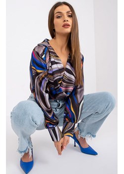 Elegancka bluzka damska szaro-czarna DHJ-BZ-15201.30, Kolor szaro-czarny, Rozmiar uniwersalny, ITALY MODA ze sklepu Primodo w kategorii Bluzki damskie - zdjęcie 184068581
