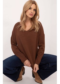 Brązowy sweter oversize DHJ-BZ-19238.26, Kolor brązowy, Rozmiar uniwersalny, ITALY MODA ze sklepu Primodo w kategorii Swetry damskie - zdjęcie 184068602