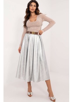 Srebrna spódnica midi z ociepleniem DHJ-SD-18760.06P, Kolor srebrny, Rozmiar uniwersalny, ITALY MODA ze sklepu Primodo w kategorii Spódnice - zdjęcie 184068740