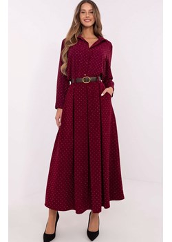 Bordowa spódnica z paskiem DHJ-SD-19720-1.32, Kolor bordowy, Rozmiar uniwersalny, ITALY MODA ze sklepu Primodo w kategorii Spódnice - zdjęcie 184068752