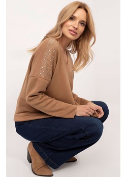 Sweter damski z dżetami camelowy DHJ-SW-17690.21, Kolor camel, Rozmiar uniwersalny, ITALY MODA ze sklepu Primodo w kategorii Swetry damskie - zdjęcie 184068921