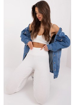 Legginsy prążkowane ecru EM-LG-725.11, Kolor ecru, Rozmiar uniwersalny, EX MODA ze sklepu Primodo w kategorii Spodnie damskie - zdjęcie 184069090