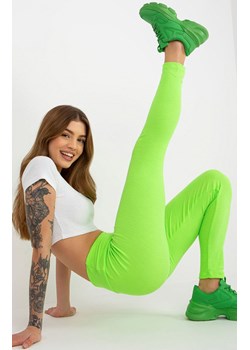 Zielone legginsy prążkowane EM-LG-725.11, Kolor zielony, Rozmiar uniwersalny, EX MODA ze sklepu Primodo w kategorii Spodnie damskie - zdjęcie 184069101