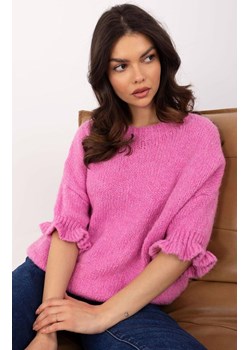 Brudnoróżowy sweter z wiskozą MI-SW-2913.99, Kolor jasny róż, Rozmiar uniwersalny, ITALY MODA ze sklepu Primodo w kategorii Swetry damskie - zdjęcie 184069130