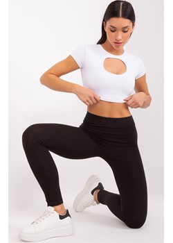 Czarne legginsy z wysokim stanem LO-LG-LK-546.32, Kolor czarny, Rozmiar S, Rue Paris ze sklepu Primodo w kategorii Spodnie damskie - zdjęcie 184069231