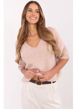 Sweter damski jasnoróżowy oversize z dodatkiem wełny MI-SW-2103.07, Kolor jasny róż, Rozmiar uniwersalny, ITALY MODA ze sklepu Primodo w kategorii Swetry damskie - zdjęcie 184069383