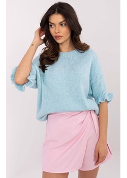 Niebieski sweter damski z wiskozą MI-SW-2913.99, Kolor niebieski, Rozmiar uniwersalny, ITALY MODA ze sklepu Primodo w kategorii Swetry damskie - zdjęcie 184069401