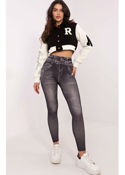 Czarne legginsy z imitacją jeansu NM-LG-NOU012.21, Kolor czarny, Rozmiar S/M, Trendy.ING ze sklepu Primodo w kategorii Jeansy damskie - zdjęcie 184069431