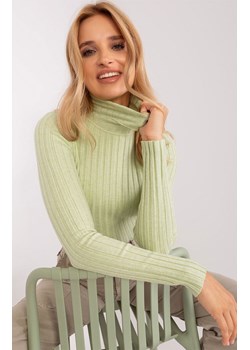 Sweter z golfem pistacjowy PM-SW-1087.09, Kolor pistacjowy, Rozmiar S/M, P-M ze sklepu Primodo w kategorii Swetry damskie - zdjęcie 184069494