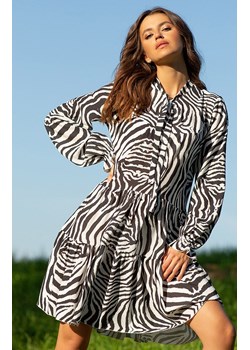 Sukienka przed kolano w zwierzęcy wzór F1096, Kolor zebra, Rozmiar M, Fobya ze sklepu Primodo w kategorii Sukienki - zdjęcie 184070002