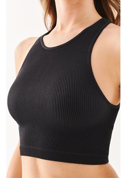Bezszwowy czarny top damski z dekoltem halter Rib 1203, Kolor czarny, Rozmiar S/M, Gabriella ze sklepu Primodo w kategorii Biustonosze - zdjęcie 184070312