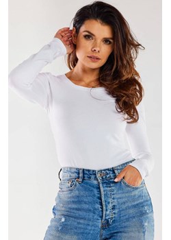 Biała klasyczna bluzka damska basic longsleeve M288, Kolor biały, Rozmiar S, Infinite You ze sklepu Primodo w kategorii Bluzki damskie - zdjęcie 184072691