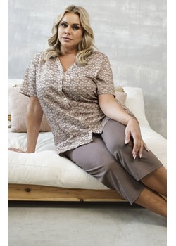 Piżama damska z krótkim rękawem i spodniami plus size 3/4 Ramira, Kolor cappuccino, Rozmiar M, Italian Fashion ze sklepu Primodo w kategorii Piżamy damskie - zdjęcie 184072900