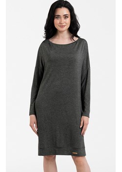Koszula nocna damska ciemno szara z długim rękawem Akord, Kolor ciemny szary, Rozmiar S, Italian Fashion ze sklepu Primodo w kategorii Koszule nocne - zdjęcie 184072962