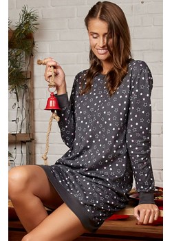 Koszula nocna damska na długi rękaw Andromeda, Kolor stalowy-wzór, Rozmiar XL, Italian Fashion ze sklepu Primodo w kategorii Koszule nocne - zdjęcie 184073063