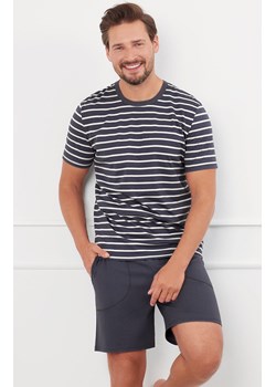Piżama męska na krótki rękaw i krótkie spodnie grafitowe Bert, Kolor grafitowy-wzór, Rozmiar M, Italian Fashion ze sklepu Primodo w kategorii Piżamy męskie - zdjęcie 184073231