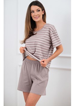 Piżama damska na krótki rękaw i krótkie spodnie cappucino Betty, Kolor cappuccino-biały, Rozmiar 2XL, Italian Fashion ze sklepu Primodo w kategorii Piżamy damskie - zdjęcie 184073233