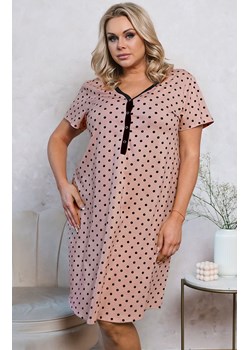 Koszula nocna damska z krótkim rękawem plus size Buscato, Kolor różowy-wzór, Rozmiar S, Italian Fashion ze sklepu Primodo w kategorii Koszule nocne - zdjęcie 184073344