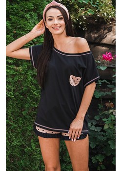 Piżama damska na krótki rękaw z krótką nogawką Buscato, Kolor czarny, Rozmiar S, Italian Fashion ze sklepu Primodo w kategorii Piżamy damskie - zdjęcie 184073351