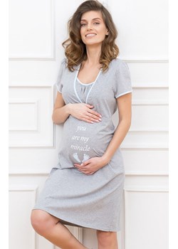 Bawełniana ciążowa koszula damska do karmienia szaro-niebieska Carlina, Kolor szaro-niebieski, Rozmiar S, Italian Fashion ze sklepu Primodo w kategorii Bielizna ciążowa - zdjęcie 184073380