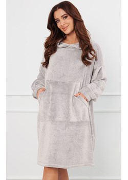 Miękka ciepła kocobluza damska polarowa szara Forio, Kolor szary, Rozmiar one size, Italian Fashion ze sklepu Primodo w kategorii Szlafroki damskie - zdjęcie 184073880