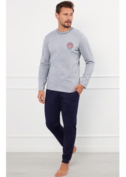 Piżama męska szaro granatowa z długi rękawem Greg, Kolor szaro-granatowy, Rozmiar 2XL, Italian Fashion ze sklepu Primodo w kategorii Piżamy męskie - zdjęcie 184074002