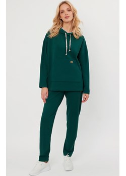 Bluza damska z długim rękawem ciemnozielona Lagos, Kolor ciemnozielony, Rozmiar S, Italian Fashion ze sklepu Primodo w kategorii Bluzy damskie - zdjęcie 184074392