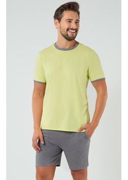 Piżama męska z krótki rękawem limonkowo-szara Nikodem, Kolor limonka-szary, Rozmiar M, Italian Fashion ze sklepu Primodo w kategorii Piżamy męskie - zdjęcie 184074703