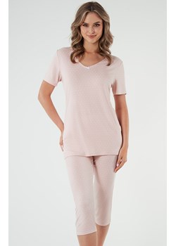 Piżama damska z krótkim rękawem różowa Puntini, Kolor róż pudrowy-wzór, Rozmiar S, Italian Fashion ze sklepu Primodo w kategorii Piżamy damskie - zdjęcie 184074920