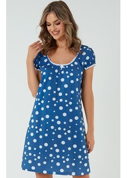 Damska koszula nocna z krótkim rękawem niebieska Raba, Kolor niebieski-wzór, Rozmiar S, Italian Fashion ze sklepu Primodo w kategorii Koszule nocne - zdjęcie 184074934