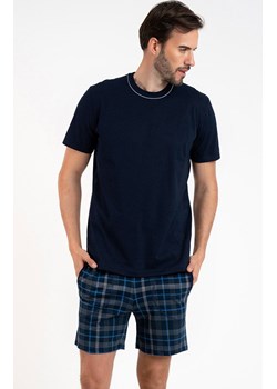 Piżama męska na krótki rękaw i z krótką nogawką Ruben, Kolor granatowy-wzór, Rozmiar XL, Italian Fashion ze sklepu Primodo w kategorii Piżamy męskie - zdjęcie 184075031