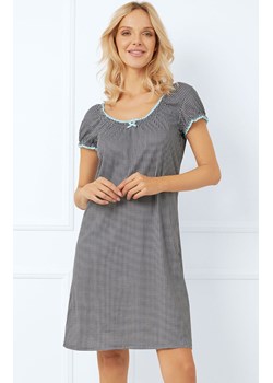 Bawełniana koszula  nocna damska na krótki rękaw Tarisa, Kolor czarno-biały, Rozmiar S, Italian Fashion ze sklepu Primodo w kategorii Koszule nocne - zdjęcie 184075393