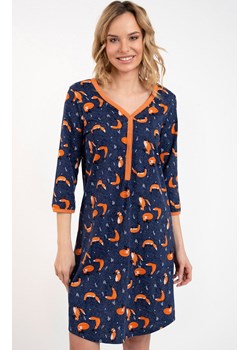 Koszula nocna damska z rękawem 3/4 Wasilla, Kolor granatowo-pomarańczowy, Rozmiar S, Italian Fashion ze sklepu Primodo w kategorii Koszule nocne - zdjęcie 184075472