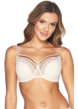 Biustonosz semi-soft z ozdobnymi paskami półusztywniany BC-928 Isla, Kolor beżowy, Rozmiar 65E, Kinga ze sklepu Primodo w kategorii Biustonosze - zdjęcie 184077214