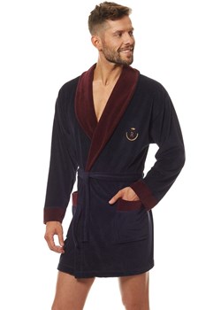 Szlafrok męski krótki granatowy 9101 BJ, Kolor granatowy, Rozmiar 2XL, L&amp;L ze sklepu Primodo w kategorii Szlafroki męskie - zdjęcie 184078422