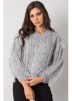 Sweter damski z wełny szary CA-SW-3746.06, Kolor szary, Rozmiar one size, Rue Paris ze sklepu Primodo w kategorii Swetry damskie - zdjęcie 184081280