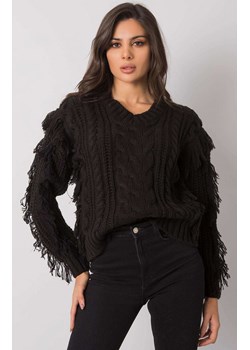 Sweter damski z wełną czarny CA-SW-3746.06, Kolor czarny, Rozmiar one size, Rue Paris ze sklepu Primodo w kategorii Swetry damskie - zdjęcie 184081291
