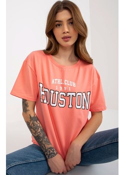T-shirt damski z nadrukiem brzoskwiniowy EM-TS-527-1.26X, Kolor brzoskwiniowy, Rozmiar one size, EX MODA ze sklepu Primodo w kategorii Bluzki damskie - zdjęcie 184081373