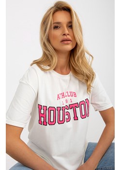T-shirt damski z nadrukiem ecru EM-TS-527-1.26X, Kolor ecru, Rozmiar one size, EX MODA ze sklepu Primodo w kategorii Bluzki damskie - zdjęcie 184081381