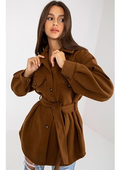Płaszcz damski brązowy EM-PL-2939.85, Kolor brązowy, Rozmiar one size, City donna ze sklepu Primodo w kategorii Płaszcze damskie - zdjęcie 184081404