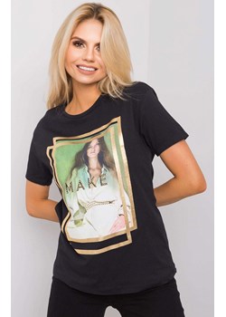 Czarny t-shirt damski z nadrukiem HB-TS-3025.18P, Kolor czarny, Rozmiar L, HiB ze sklepu Primodo w kategorii Bluzki damskie - zdjęcie 184081423