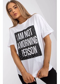 Biały t-shirt damski z nadrukiem HB-TS-3083.42P, Kolor biały, Rozmiar S, HiB ze sklepu Primodo w kategorii Bluzki damskie - zdjęcie 184081452