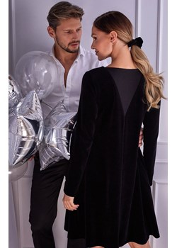 Welurowa sukienka trapezowa w kolorze czarnym M566, Kolor czarny, Rozmiar S, MOE ze sklepu Primodo w kategorii Sukienki - zdjęcie 184081964