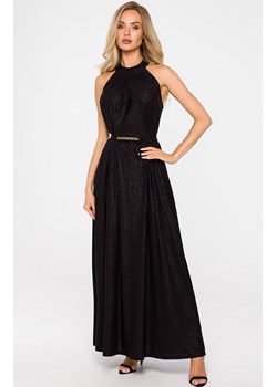 Suknia maxi z dekoltem typu halter w kolorze czarnym M721, Kolor czarny, Rozmiar uniwersalny, MOE ze sklepu Primodo w kategorii Sukienki - zdjęcie 184082410