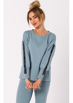 Bluza damska z lampasami kolor agawa M727, Kolor agawa, Rozmiar L, MOE ze sklepu Primodo w kategorii Bluzy damskie - zdjęcie 184082483